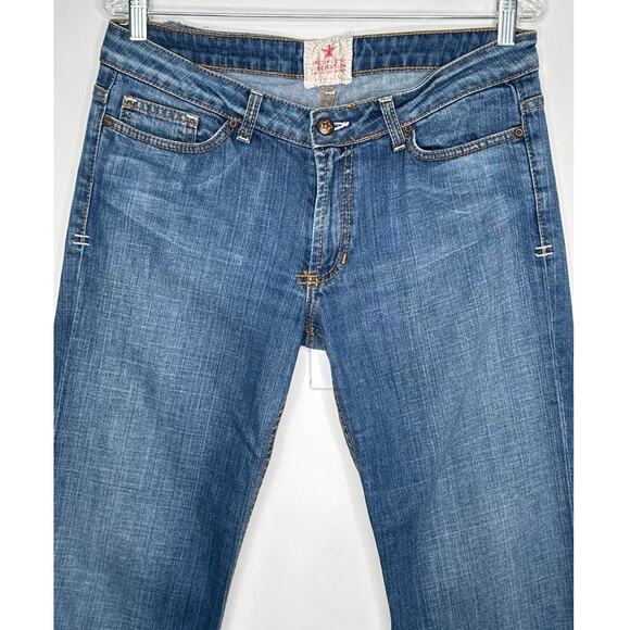 Y2K People’s Liberation Bella Bootcut Jeans Star Stitch Size 8/10 USA - Picture 4 of 13
